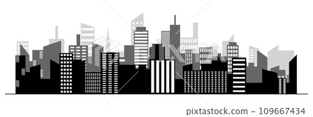 Black random city skyline Vector on white background. Black random city skyline Vector on white background. 109667434