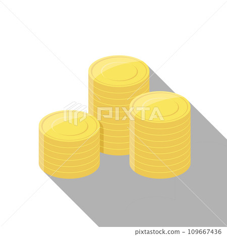 Gold Coin Stacks Vector on white background. Gold Coin Stacks Vector on white background. 109667436