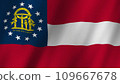Georgia State flag waving in the wind, Flag of Georgia State images 109667678