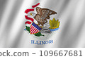 Illinois flag waving in the wind, Flag of Illinois images 109667681