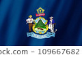 Maine flag waving in the wind, Flag of Maine images 109667682