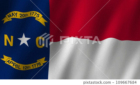 North Carolina flag waving in the wind, Flag of North Carolina images 109667684