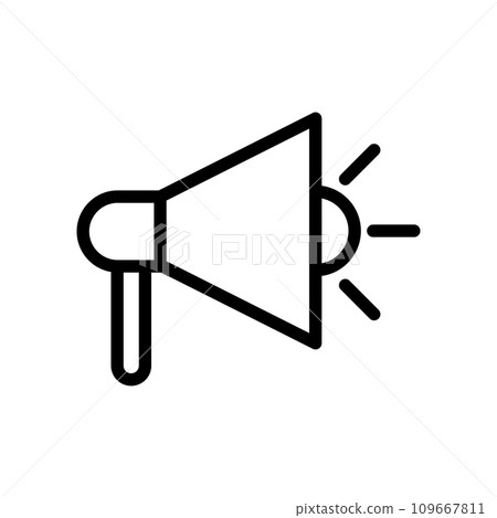 Advertising vector line icon. Digital marketing strategy includes web advertising and social media promotion. Online service offers solutions for business development and internet marketing. 109667811