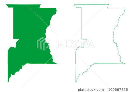 Primavera de Rondonia municipality (State of Rondonia, RO, Municipalities of Brazil, Federative Republic of Brazil) map vector illustration, scribble sketch map 109667856
