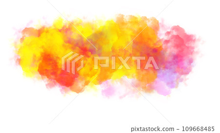 Abstract colorful ink clouds on white background. Red and yellow smoke illustration in watercolor style. 109668485