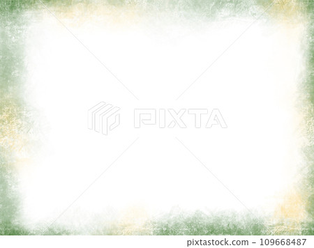 Grungy painted frame made of stains in green and yellow colors on white background. Textured frame. Grungy painted frame made of stains in green and yellow colors on white background. Textured frame. 109668487