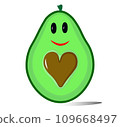 Green avocado with a heart-shaped stone. The concept of a healthy lifestyle 109668497