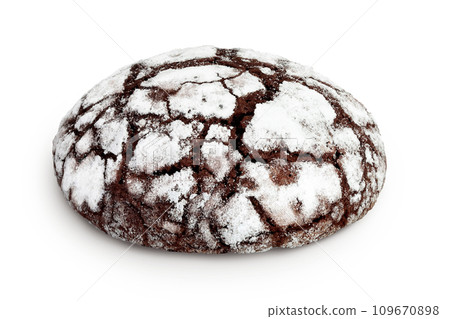 Chocolate brownie cookie isolated on white background with full depth of field Chocolate brownie cookie isolated on white background with full depth of field 109670898