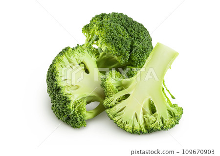 fresh broccoli isolated on white background close-up with full depth of field. fresh broccoli isolated on white background close-up with full depth of field. 109670903