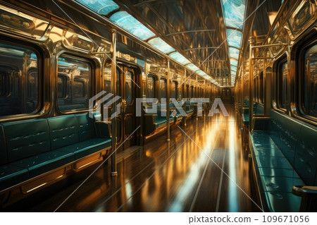 AI-generated content. Crowd people in rush hour at subway. Generative AI 109671056