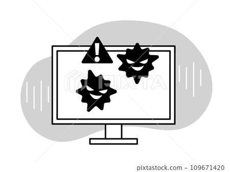 PC infected with virus PC infected with virus 109671420