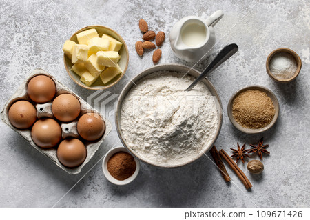 various baking ingredients various baking ingredients 109671426