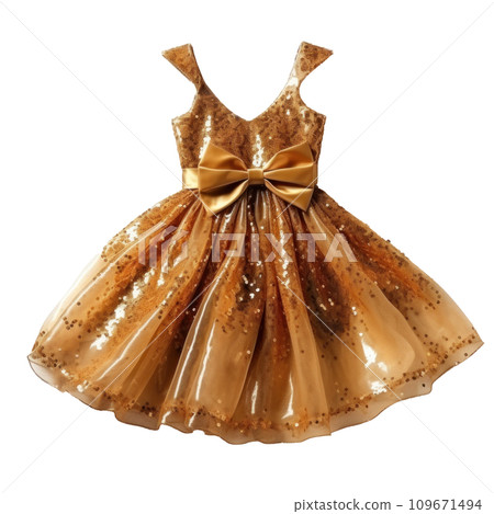 glitter party dress isolated 109671494