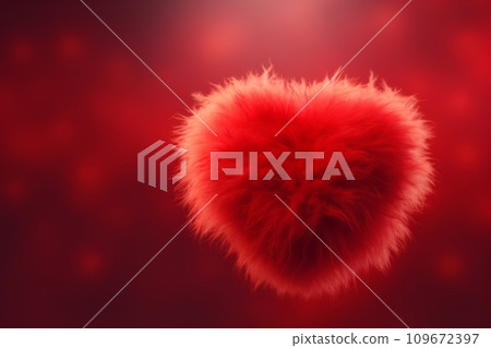 Soft fluffy red heart 109672397