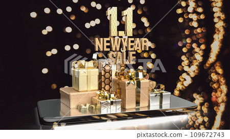 The gift box for new year shopping concept 3d rendering 109672743