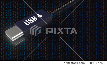 The usb 4 cable for technology concept 3d rendering. 109672769