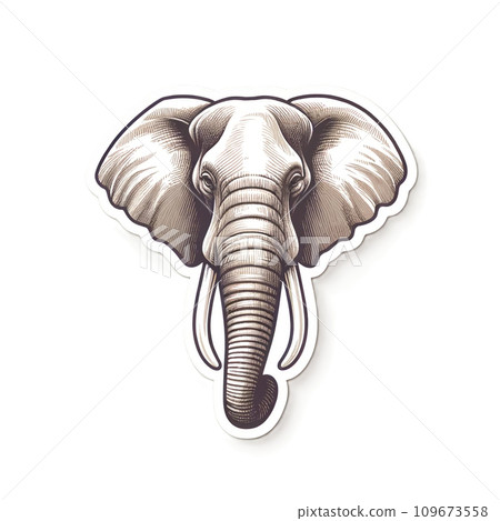 minimalistic elephant sticker minimalistic elephant sticker 109673558