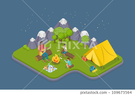 3D Isometric Flat Vector Illustration of Care Of Mental Health 109673564