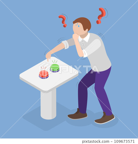 3D Isometric Flat Vector Illustration of Choose Button 109673571
