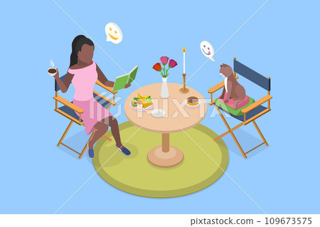 3D Isometric Flat Vector Illustration of Happy Solo Life 3D Isometric Flat Vector Illustration of Happy Solo Life 109673575