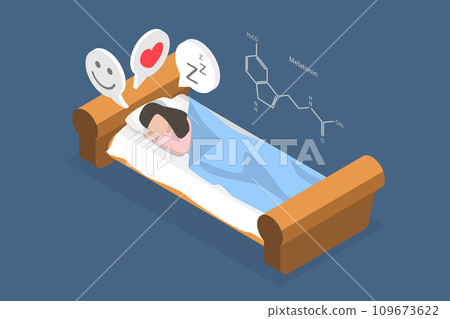 3D Isometric Flat Vector Illustration of Peaceful Nap 109673622