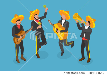 3D Isometric Flat Vector Illustration of Mariachi 3D Isometric Flat Vector Illustration of Mariachi 109673642