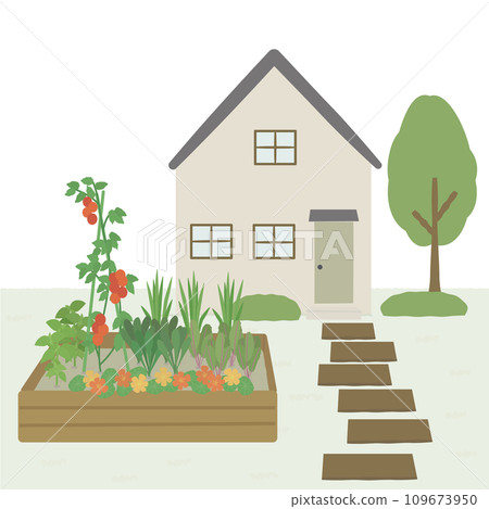 vegetable garden in front of the house 109673950