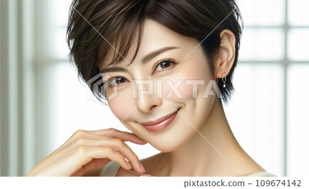 微笑的美麗女人（AI 生成圖像） 109674142