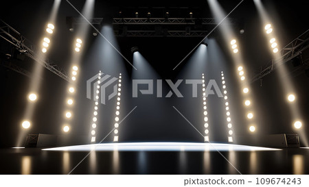 舞台被聚光燈照亮 舞台被聚光燈照亮 109674243