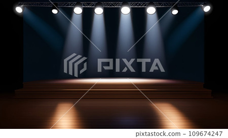 舞台被聚光燈照亮 109674247