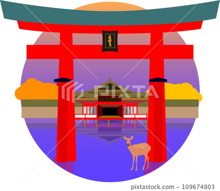 Autumn sunset Itsukushima Shrine Autumn sunset Itsukushima Shrine 109674803