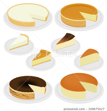 Cheesecake illustration set 109675627