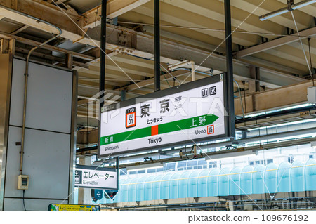[交通形象]站名牌（東京車站） 109676192