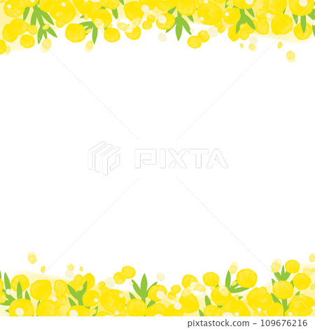 方形水彩含羞草框架 109676216