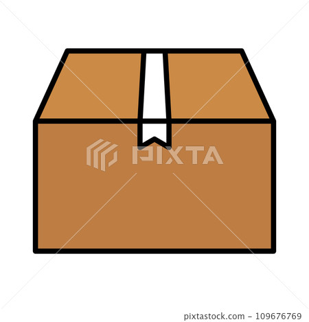 Packed cardboard box icon. vector. Packed cardboard box icon. vector. 109676769