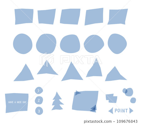 A set of slightly distorted hand-drawn shapes that create a relaxed atmosphere. A set of slightly distorted hand-drawn shapes that create a relaxed atmosphere. 109676843