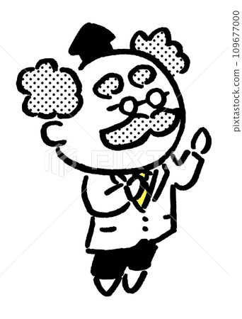 A round and cute doctor wearing a white coat 109677000