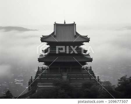 Ink painting Kiyomizu Temple 109677307