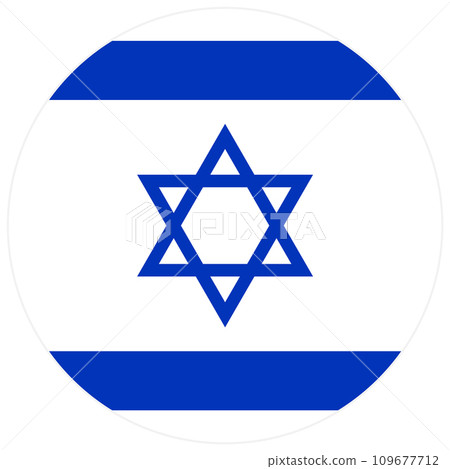 Israel Flag Icon Banner in Vector Cartoon Style 109677712