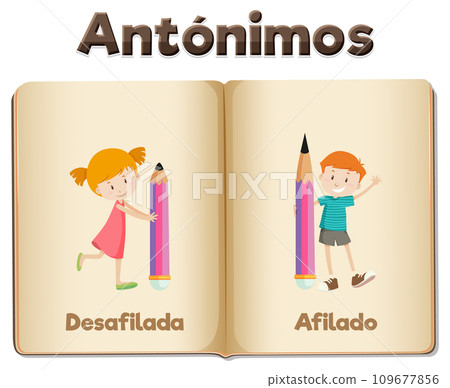 Spanish Language Education: Sharp and Blunt Picture Word Card Spanish Language Education: Sharp and Blunt Picture Word Card 109677856