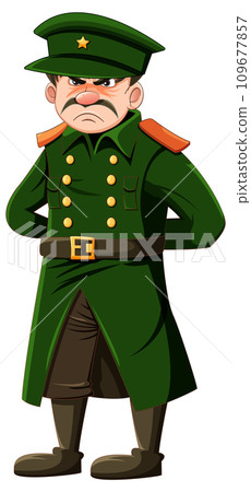 Serious Military Officer with Grumpy Expression Serious Military Officer with Grumpy Expression 109677857
