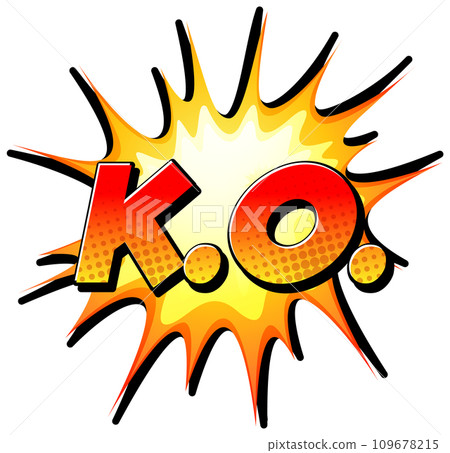 KO retro comic speech bubble and effect in pop art style KO retro comic speech bubble and effect in pop art style 109678215