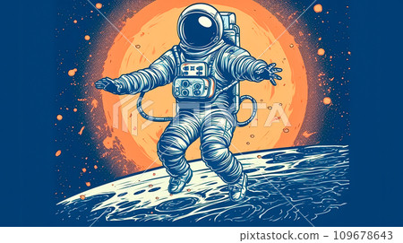 AI-generated content. an astronaut glides through the void 109678643