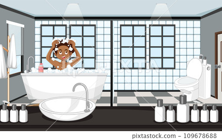 A male teen taking a bath 109678688