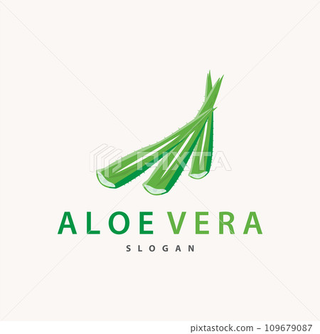 Aloe Vera Logo Design Simple Illustration Health Herbal Plant Grass Aloe Vera Logo Design Simple Illustration Health Herbal Plant Grass 109679087