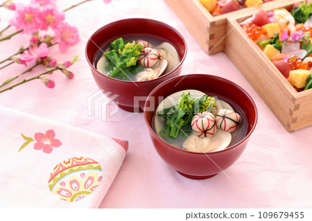 Doll's Festival Clam Soup Rape Flowers Doll's Festival Clam Soup Rape Flowers 109679455