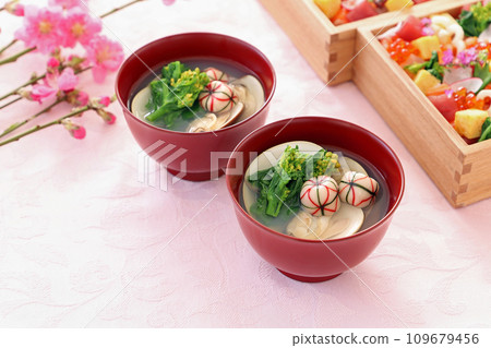 Doll's Festival Clam Soup Rape Flowers Doll's Festival Clam Soup Rape Flowers 109679456
