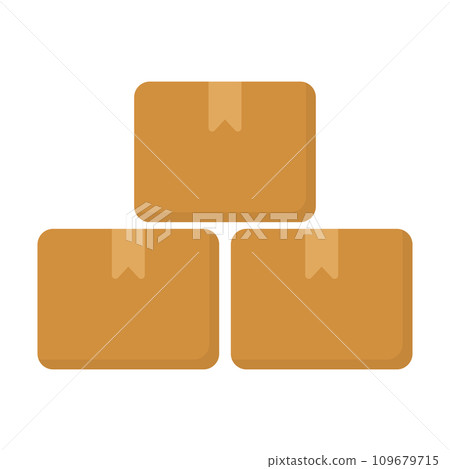 堆積的紙板箱圖示。向量。 109679715