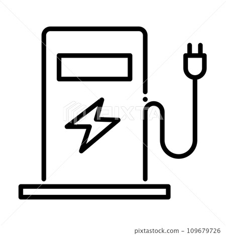 電動車充電站圖示。向量。 109679726