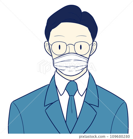 一個戴著眼鏡和麵具的男人 一個戴著眼鏡和麵具的男人 109680280